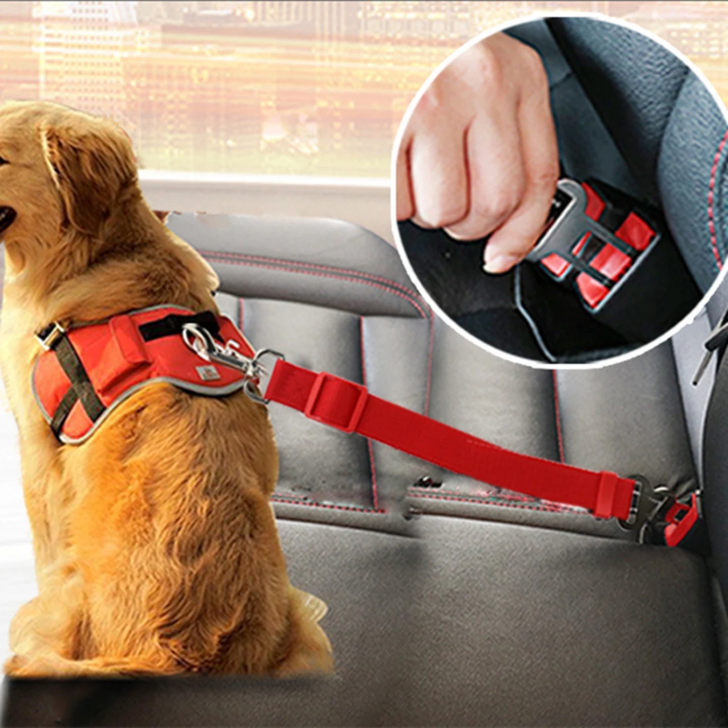 Adjustable Dog Car Seat Belt Harness