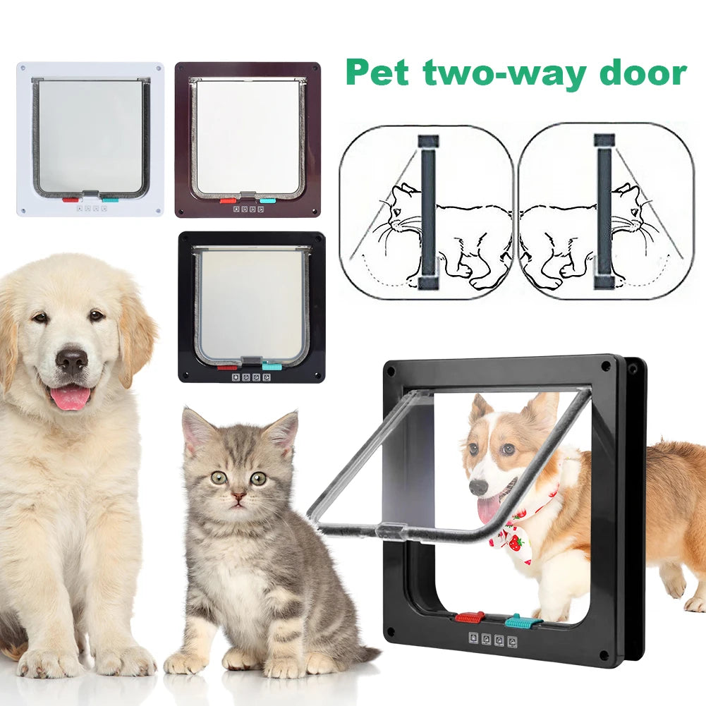 Cat Flap Door with 4 Way Security Lock