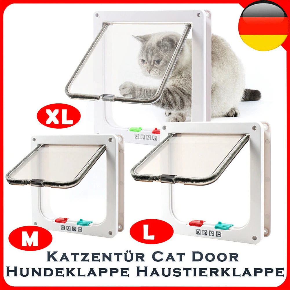 Cat Flap Door with 4 Way Security Lock