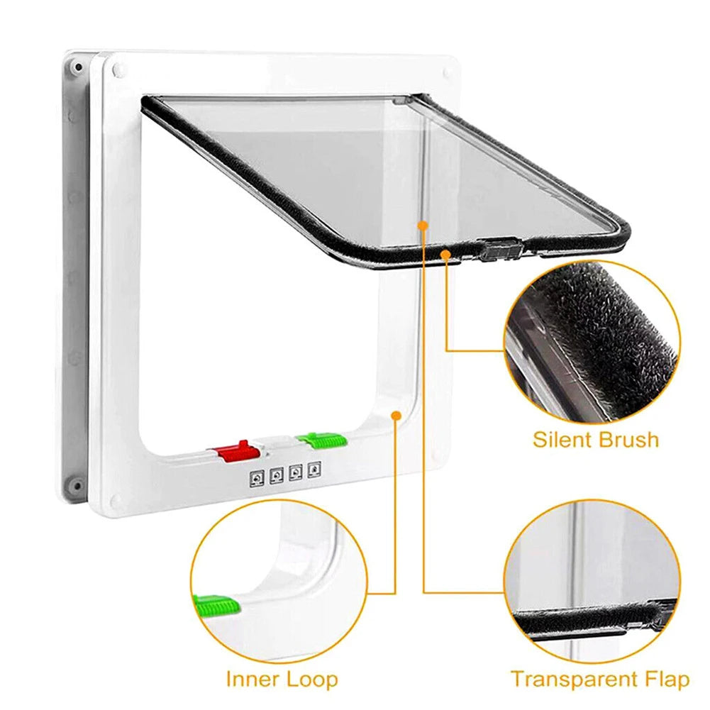 Cat Flap Door with 4 Way Security Lock