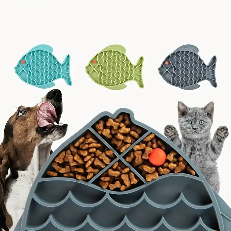 Silicone Slow Feeder Bowl for Cats, Dogs, and Reptiles