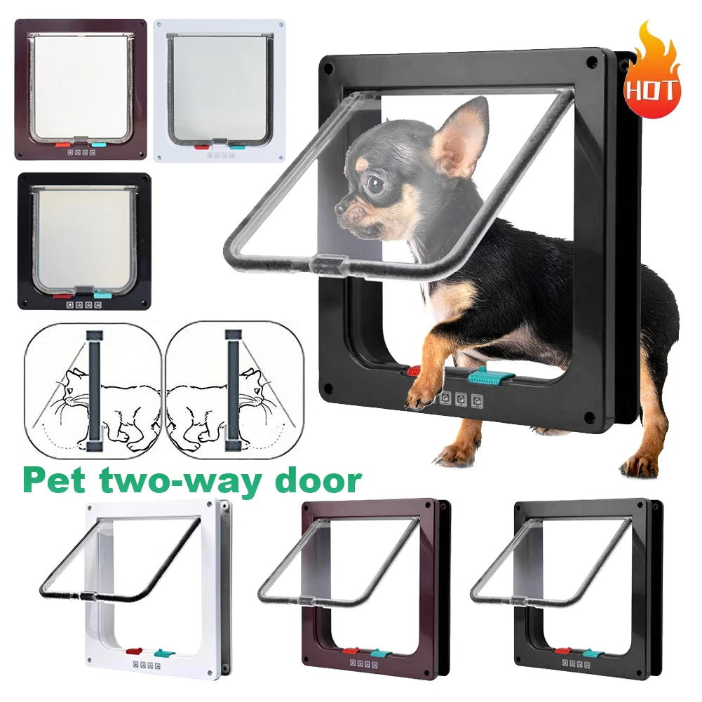 Cat Flap Door with 4 Way Security Lock